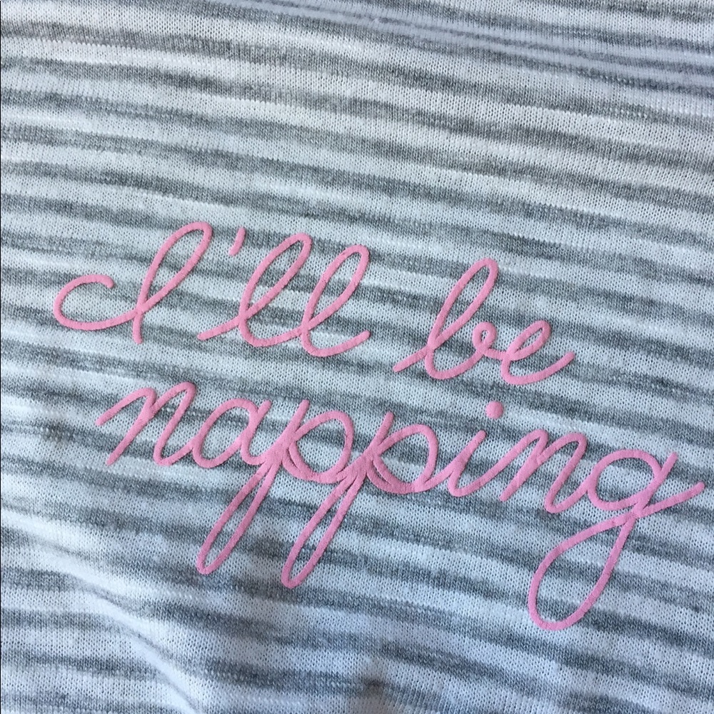Gray and white striped tee